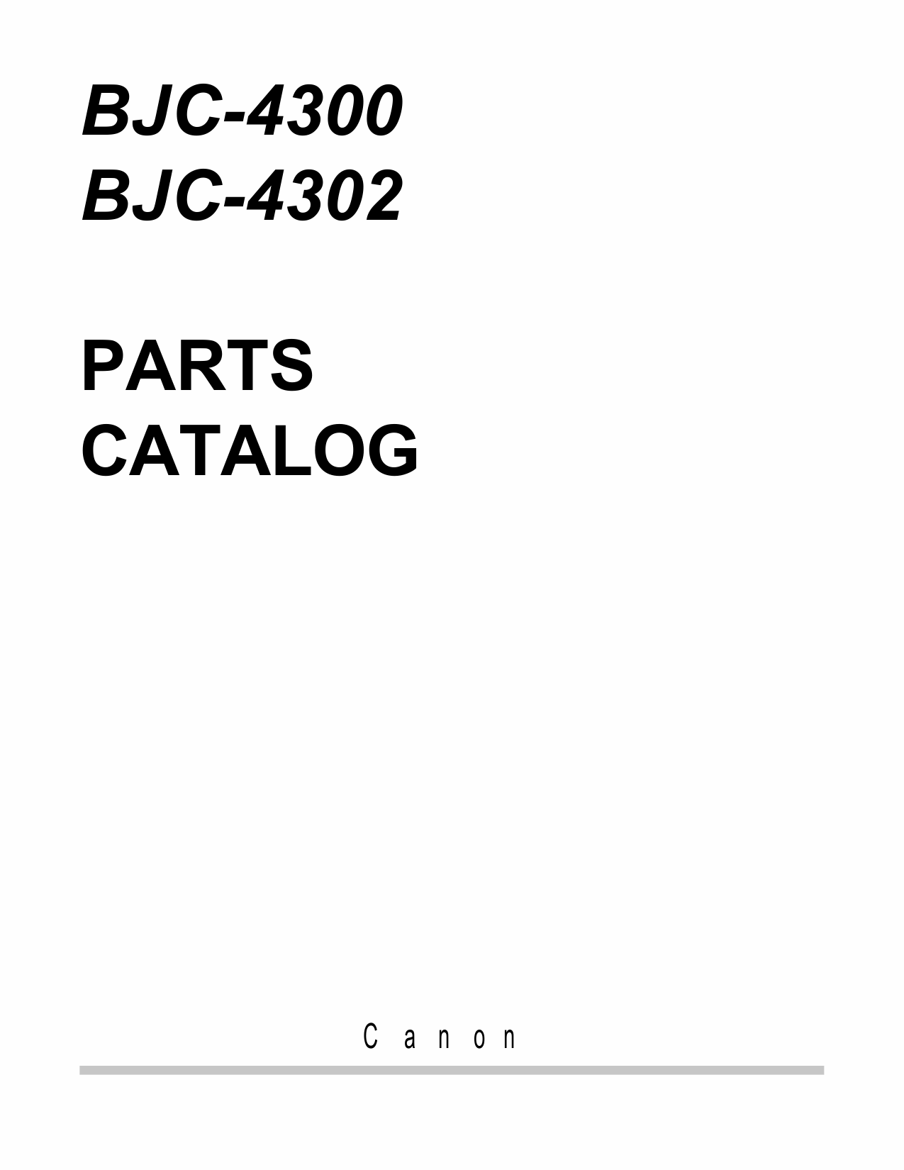 Canon BubbleJet BJC-4300 4302 Parts Catalog Manual-1